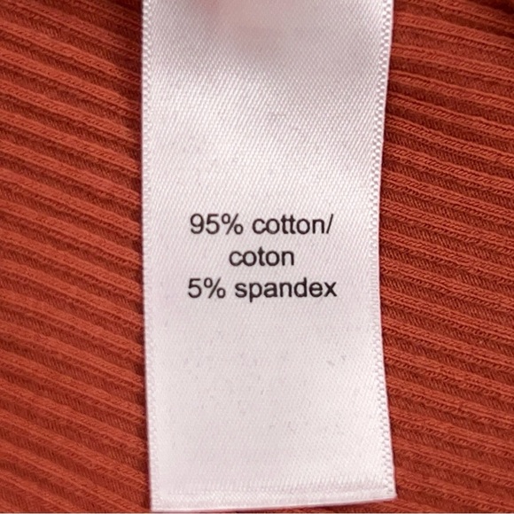 Large FittedMaurices Brick Orange Reddish Tee Short Sleeve Stretch Ribbed Casual - Picture 11 of 12